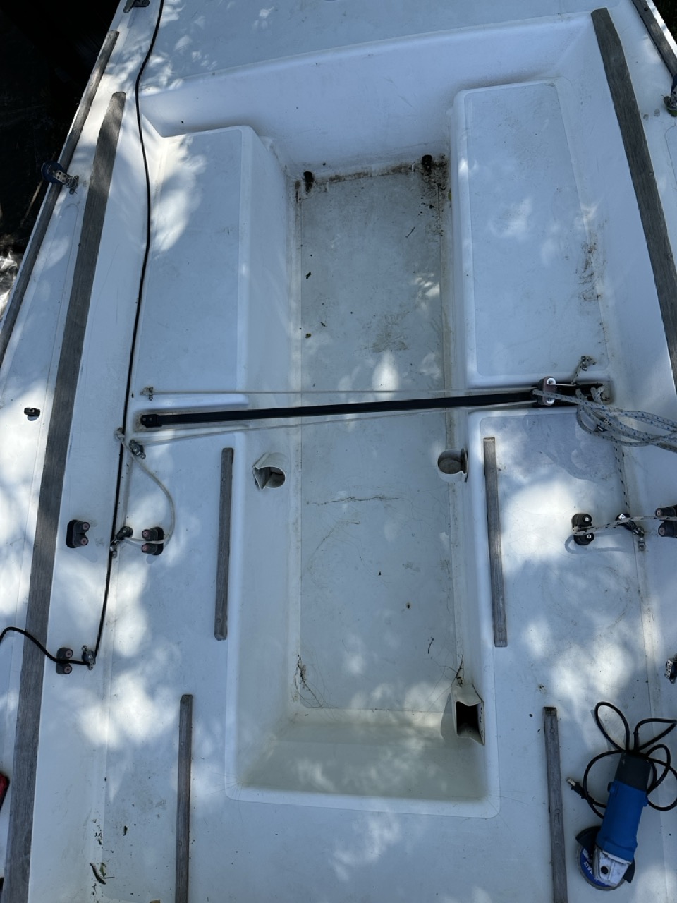 Cockpit of the J/22 before any repair work began